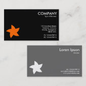 Oranje draaiend stersymbool - zwart visitekaartje (Voorkant / Achterkant)