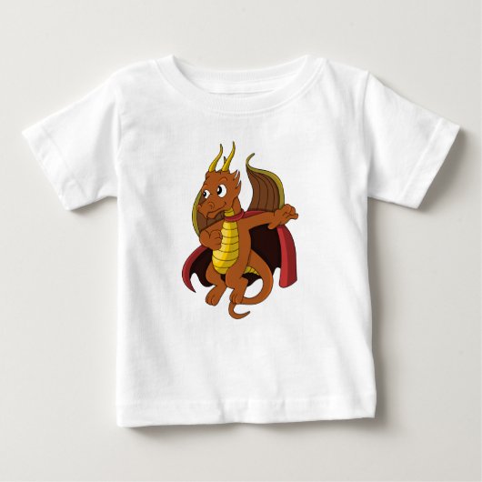 Oranje draak cartoon Baby T-Shirt (Voorkant)