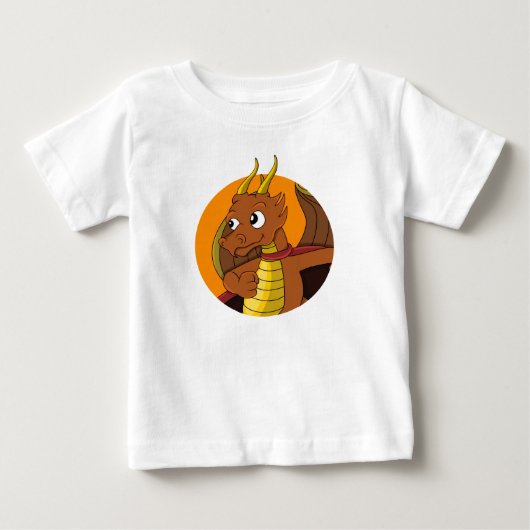 Oranje draak cartoon baby T-Shirt (Voorkant)