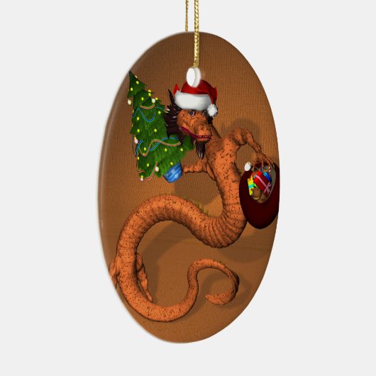 Oranje draak keramisch ornament (Rechts)