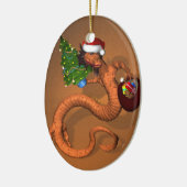 Oranje draak keramisch ornament (Links)