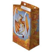 Oranje draak van de herfst Fantasy Art Klein Cadeauzakje (Voorkant Gekanteld)