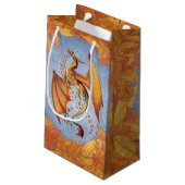 Oranje draak van de herfst Fantasy Art Klein Cadeauzakje (Achterkant Gekanteld)