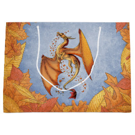 Oranje draak van de herfst Fantasy Art Large Cadeautasje