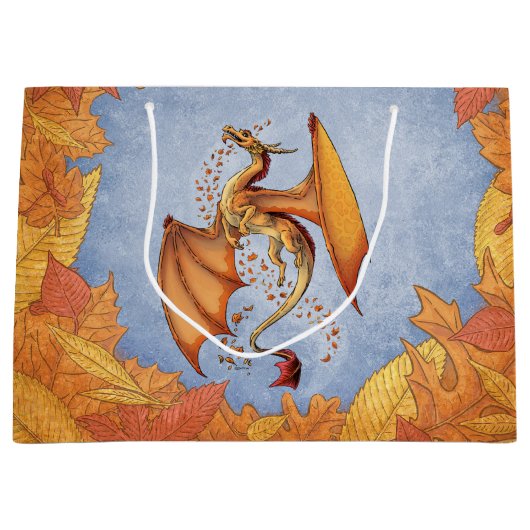 Oranje draak van de herfst Fantasy Art Large Cadeautasje (Voorkant)