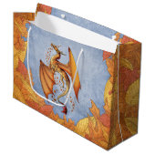 Oranje draak van de herfst Fantasy Art Large Cadeautasje (Voorkant Gekanteld)