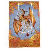 Oranje draak van de herfst Fantasy Art Medium Cadeauzakje (Achterkant)