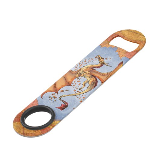 Oranje draak van de herfst Fantasy Art Speed Flessenopener (Voorkant Gekanteld)