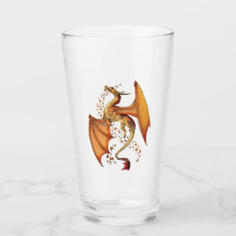 Oranje draak van de najaarse Natuur Fantasy Art Glas