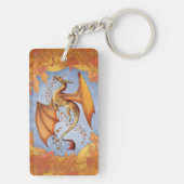Oranje draak van de najaarse Natuur Fantasy Art Sleutelhanger (achterkant)