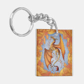 Oranje draak van de najaarse Natuur Fantasy Art Sleutelhanger (Voorkant Links)