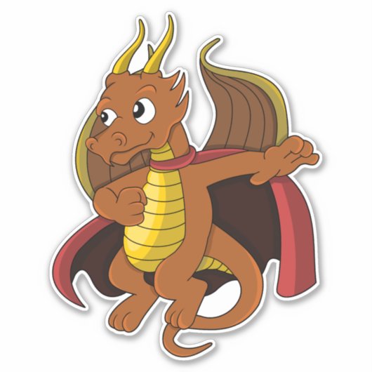 Oranje dragon Cartoon Aangepast-besnoeiing vinylst Sticker (Voorkant)