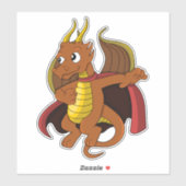 Oranje dragon Cartoon Aangepast-besnoeiing vinylst Sticker (Vel)