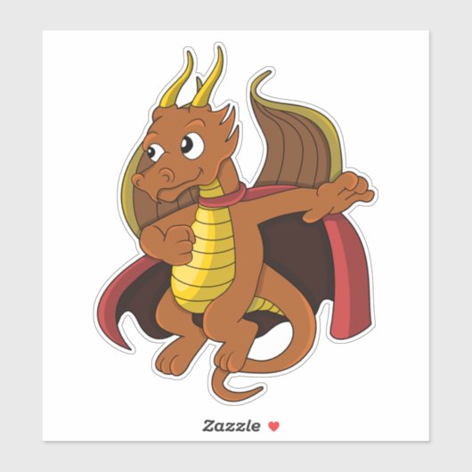 Oranje dragon Cartoon Aangepast-besnoeiing vinylst Sticker (Vel)