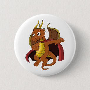 oranje dragon Cartoon Button