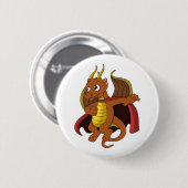 oranje dragon Cartoon Button (Voorkant /achterkant)