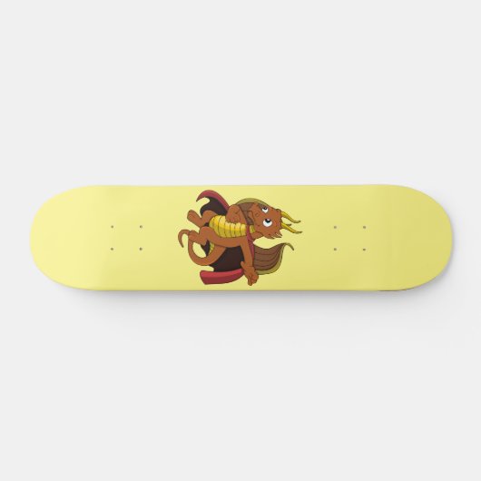 Oranje dragon Cartoon Skateboard (Horizontaal)