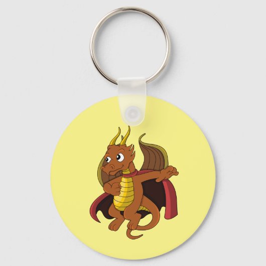 Oranje dragon Cartoon Sleutelhanger (Voorkant)