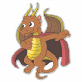 Oranje dragon Cartoon sticker (Voorkant)