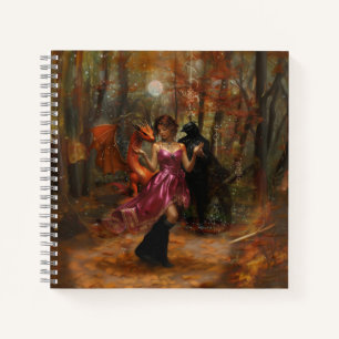 Oranje Dragon Raven Occult Dark Witchy AI Art Notitieboek