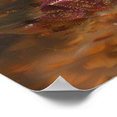 Oranje Dragon Raven Witchy AI Art Matte Waarde Poster (Hoek)