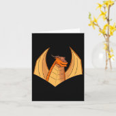 Oranje Dragon Sticker Kaart (Gele Bloem)