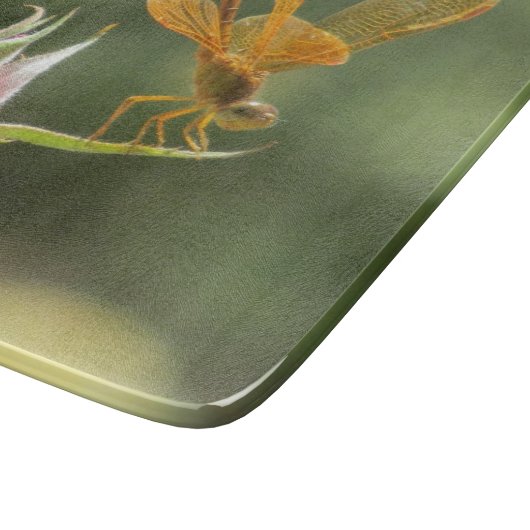 Oranje dragonfly op Rosebud Snijplank (Hoek)