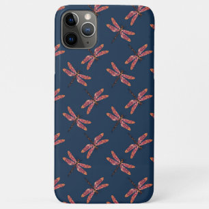 Oranje dragonfly-patroon op blauwe achtergrond Case-Mate iPhone case