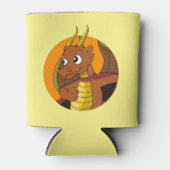 Oranje drakencartoon blikjeskoeler (Voorkant)