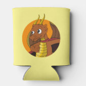 Oranje drakencartoon blikjeskoeler (Achterkant)