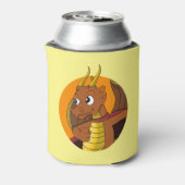 Oranje drakencartoon blikjeskoeler (Blikje Achterkant)