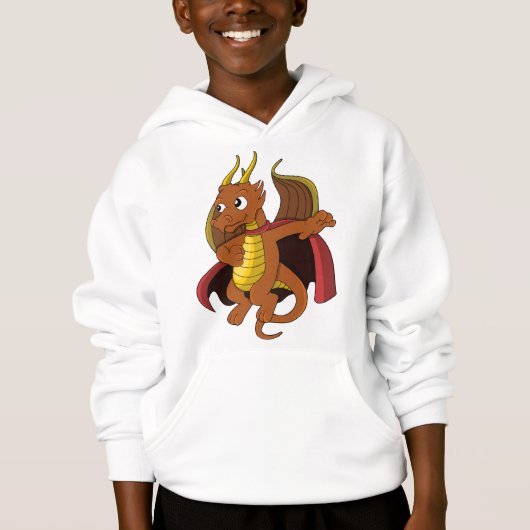 Oranje drakencartoon Hoodie (Voorkant)
