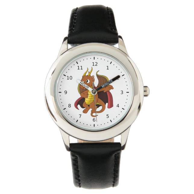 Oranje drakencartoon horloge (Voorkant)