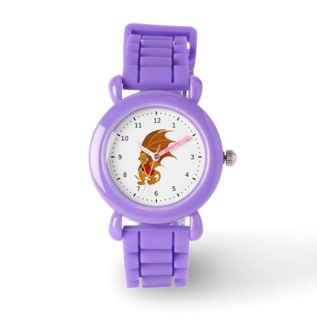 Oranje drakencartoon horloge (Voorkant)