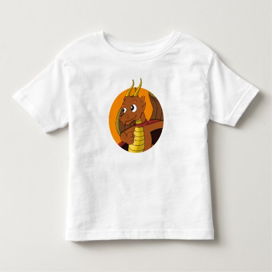 Oranje drakencartoon peuter t-shirt (Voorkant)