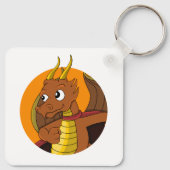 Oranje drakencartoon sleutelhanger (Achterkant)