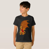 Oranje drakencartoon t-shirt (Voorkant volledig)