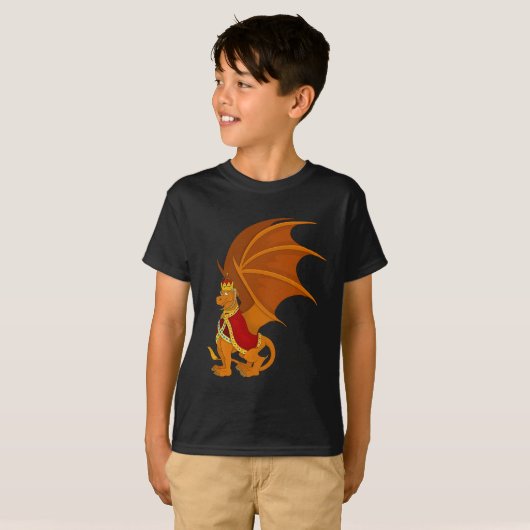 Oranje drakencartoon t-shirt (Voorkant volledig)