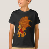 Oranje drakencartoon t-shirt (Voorkant)