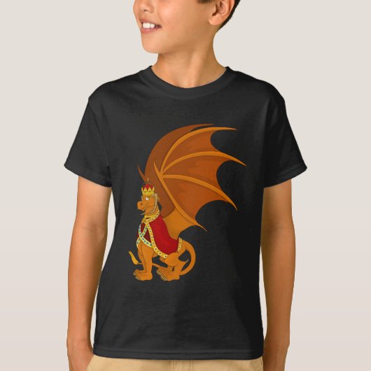 Oranje drakencartoon t-shirt (Voorkant)