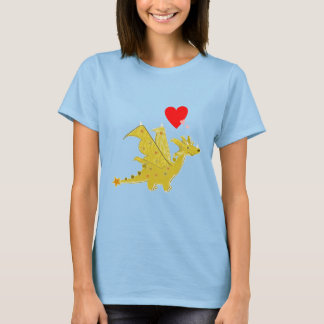 Oranje drakenharten bevestigen t-shirt