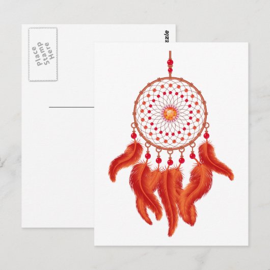 Oranje Dream Catcher Briefkaart (Voorkant / Achterkant)