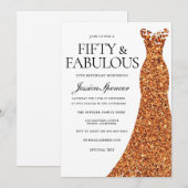 Oranje dress 50th Birthday Party & Fabulous Kaart (Voorkant / Achterkant)