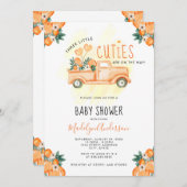 Oranje drie kleine deelstukken Baby shower Kaart (Voorkant / Achterkant)