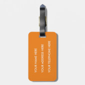 Oranje driehoekspatroon bagagelabel (Achterkant verticaal)