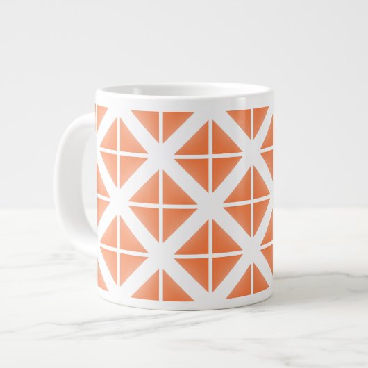 Oranje driehoekspatroon grote koffiekop (Links)
