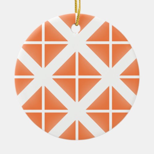 Oranje driehoekspatroon keramisch ornament (Voorkant)