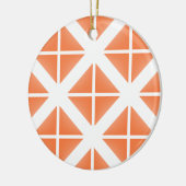 Oranje driehoekspatroon keramisch ornament (Links)