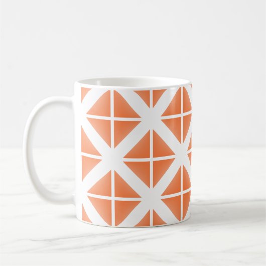 Oranje driehoekspatroon koffiemok (Links)