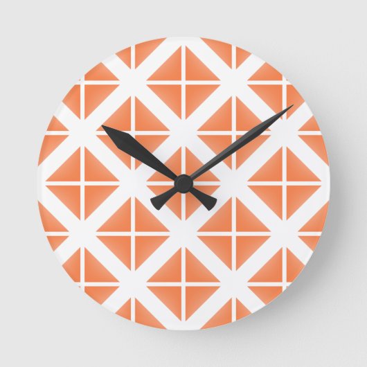 Oranje driehoekspatroon ronde klok (Voorkant)